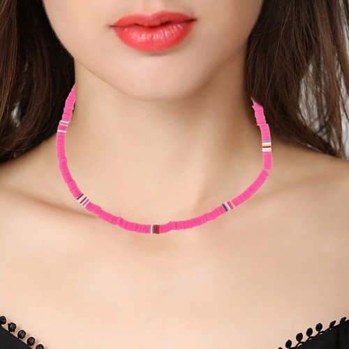 Set of Ceramic Circular Necklace Beach Jewellery Women Woman Ketten Bunt - Picture 10 of 12