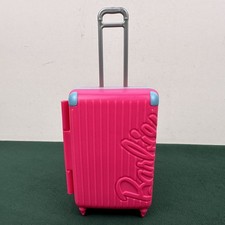 Barbie Doll Travel Suitcase Luggage Pink Blue Rolling Trolley Accessory Storage
