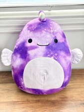 SQUISHMALLOWS Purple Tie Dye EASTON THE ANGLERFISH 12” Soft Plush Stuffed Toy