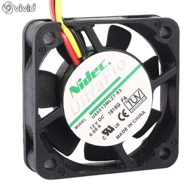 Nidec U40X12MLZ7-53 4010 DC 12V 0.05A 40*40*10MM 3 Wire Silent Cooling Fan