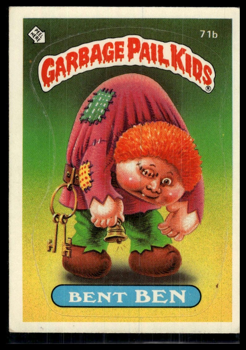 1985 Topps Garbage Pail Kids Series 2 (UK) #71b Bent Ben