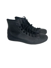 Black Leather converse all star size 8.5 mens shoes
