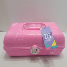 EUC Caboodles On-The-Go Girl Retro Case Bubblegum Marble Pink Mirror