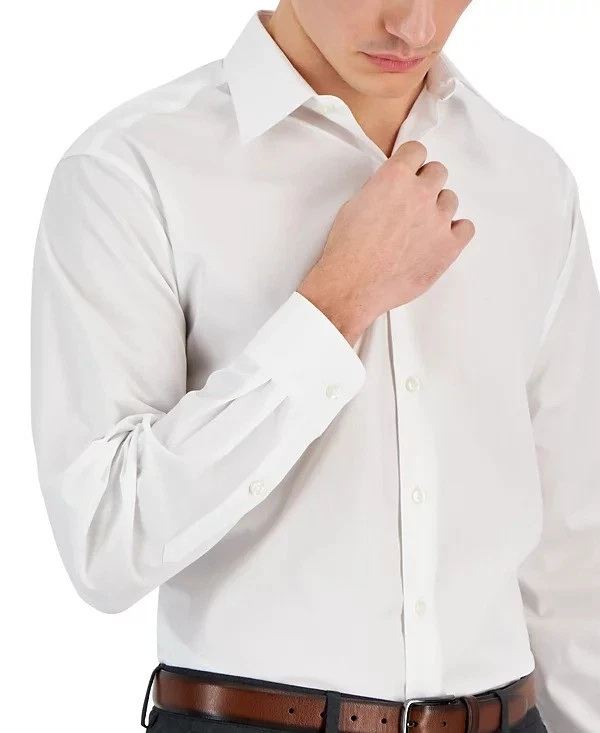 Camisa de vestir Club Room para hombre ajuste regular blanca-grande 16-16,5 34/35 Foto 3 de 4