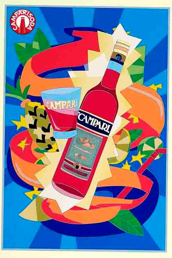 Poster poster advertising print aperitif Bitter Campari Milano 50x70 cm.