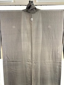 Vintage Japanese Silk Sheer Kimono Black Summer Kurotomesode Crest Floral