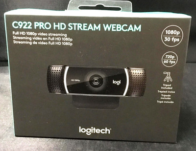 Authentic Logitech C922 Pro Stream HD Webcam - Black (960-001087) Brand New
