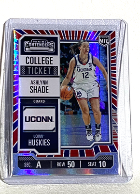 #ad ASHLYNN SHADE #6 2025 Panini Contender College Ticket Red Blue Stripe Holo UConn $1.65