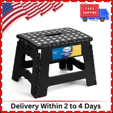 9" Folding Step Stool for Adults,Kids,Non-Slip Folding Stools with Portable Hand