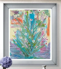 Original Art "Wildflowers" 16x20 Canvas Expressionism Abstract Design Home Art