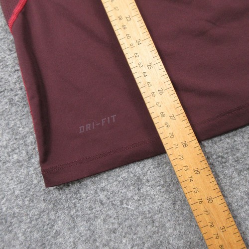 Nike Pro Combat Dri-Fit Fitted Shirt Mens Large Maroon Red Athletic Top Tee L - Picture 9 of 18