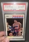 Julius Erving 1986-87 Fleer Signed. Dr J Signed In Blue