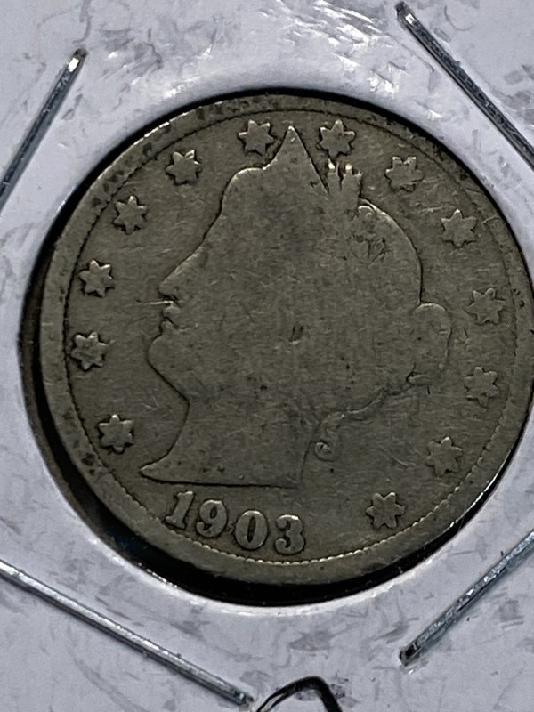1903 U.S.A. Liberty Head V Nickel 5 Cents Coin 