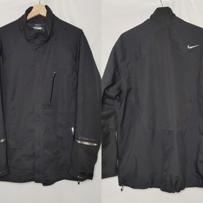 Nike Storm-FIT Golf Jacket L 379397-010 Seam Sealed Black Waterproof Lightweight