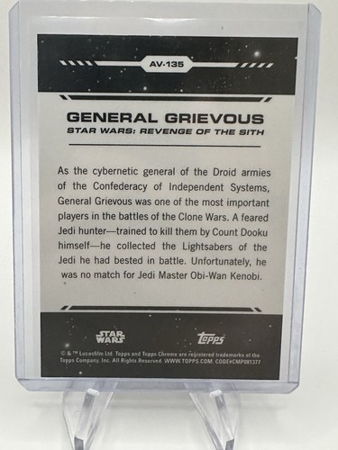 2024 Topps Star Wars Chrome Aurebush General Grievous Orange Refractor /25 - Picture 2 of 2