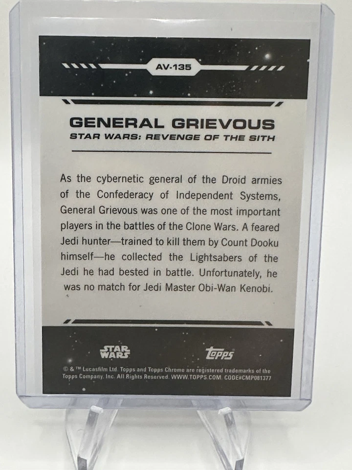 2024 Topps Star Wars Chrome Aurebush General Grievous Orange Refractor /25 - Image 2 of 2