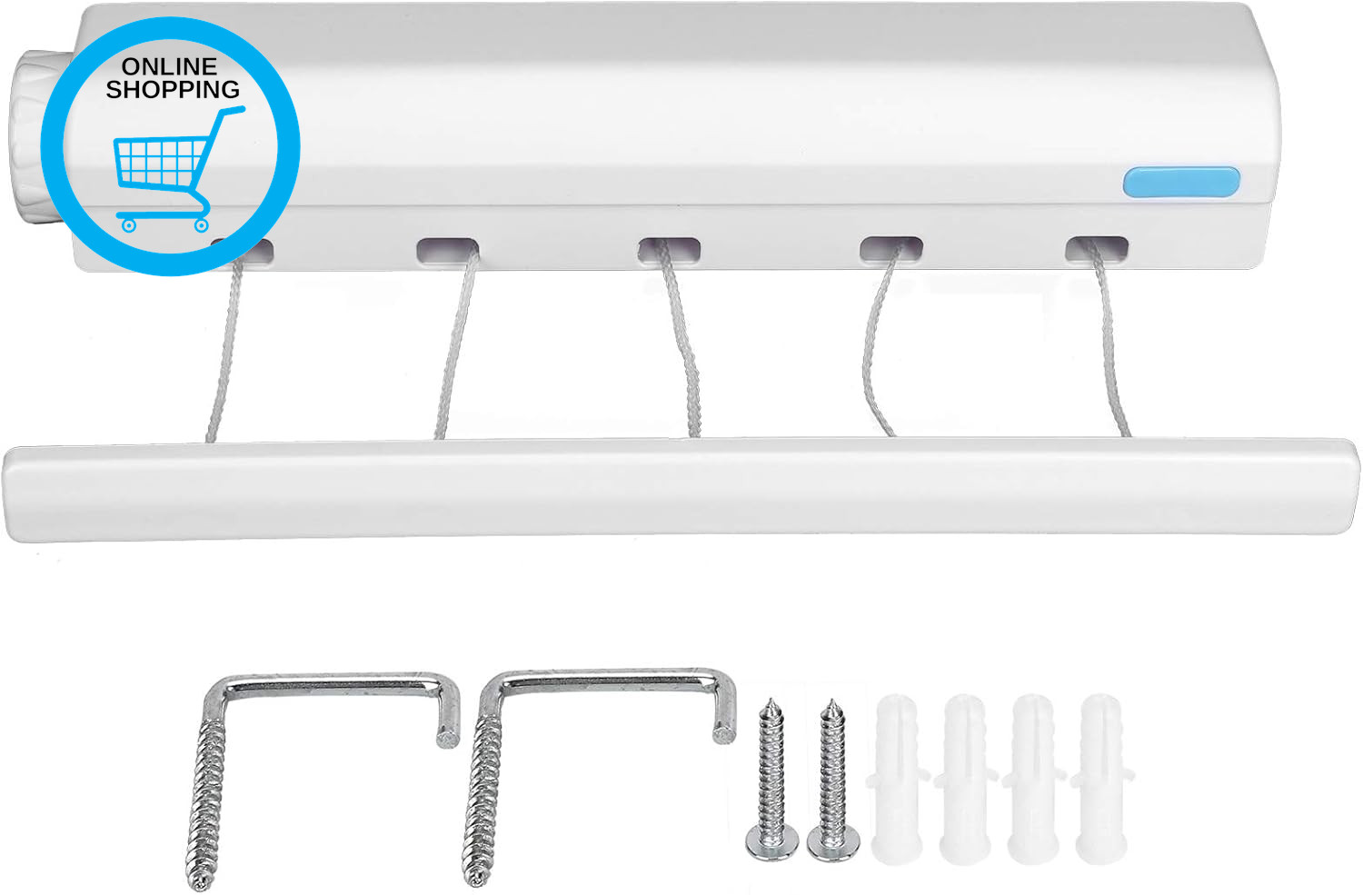 Wall Mounted Retractable Washing Line, Retractable Clothesline Telescopic Extend