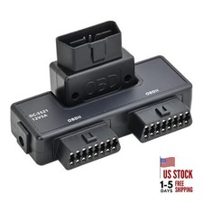 Pocket OBD2 OBDII Full 16 Pin Male to 2 Female Splitter Converter Adapter 1