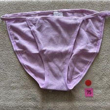 Pink By Victoria  s Secret Large Lavender Sparkle String Bikini Panties