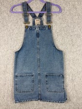 Denim Co Blue Denim Dungaree Pinafore Dress UK 12 Sleeveless Pocket Mini