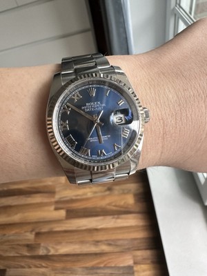 Rolex Datejust 36 Weissgold Lünette Oyster Armband 