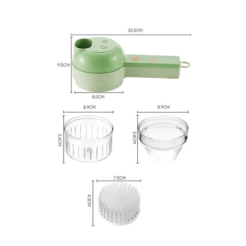 Set Tagliaverdure Elettrico 4In1 Portatile Senza Fili Elettrico Schiaccia Aglio Alimenti - Foto 24 di 24