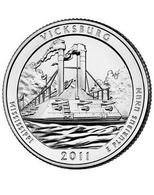 2011 D Vicksburg NP Quarter. ATB Series Uncirculated From US Mint roll.