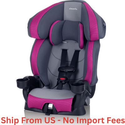 Evenflo Chase Plus 2-in-1 Harnessed Booster Car Seat, Geneva Pink, Free Ship