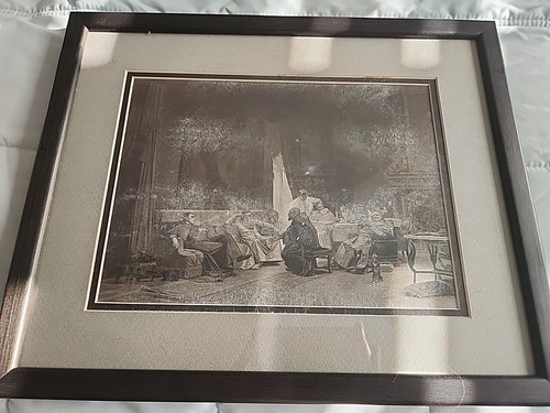 Antique Photogravure Historical Scene 19th c. Framed Print Wall Art - Picture 5 of 12