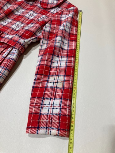 Vintage Girls Coat Dress Pleated Red Tartan School Girls Wool 1950s Prep School - Picture 11 of 12