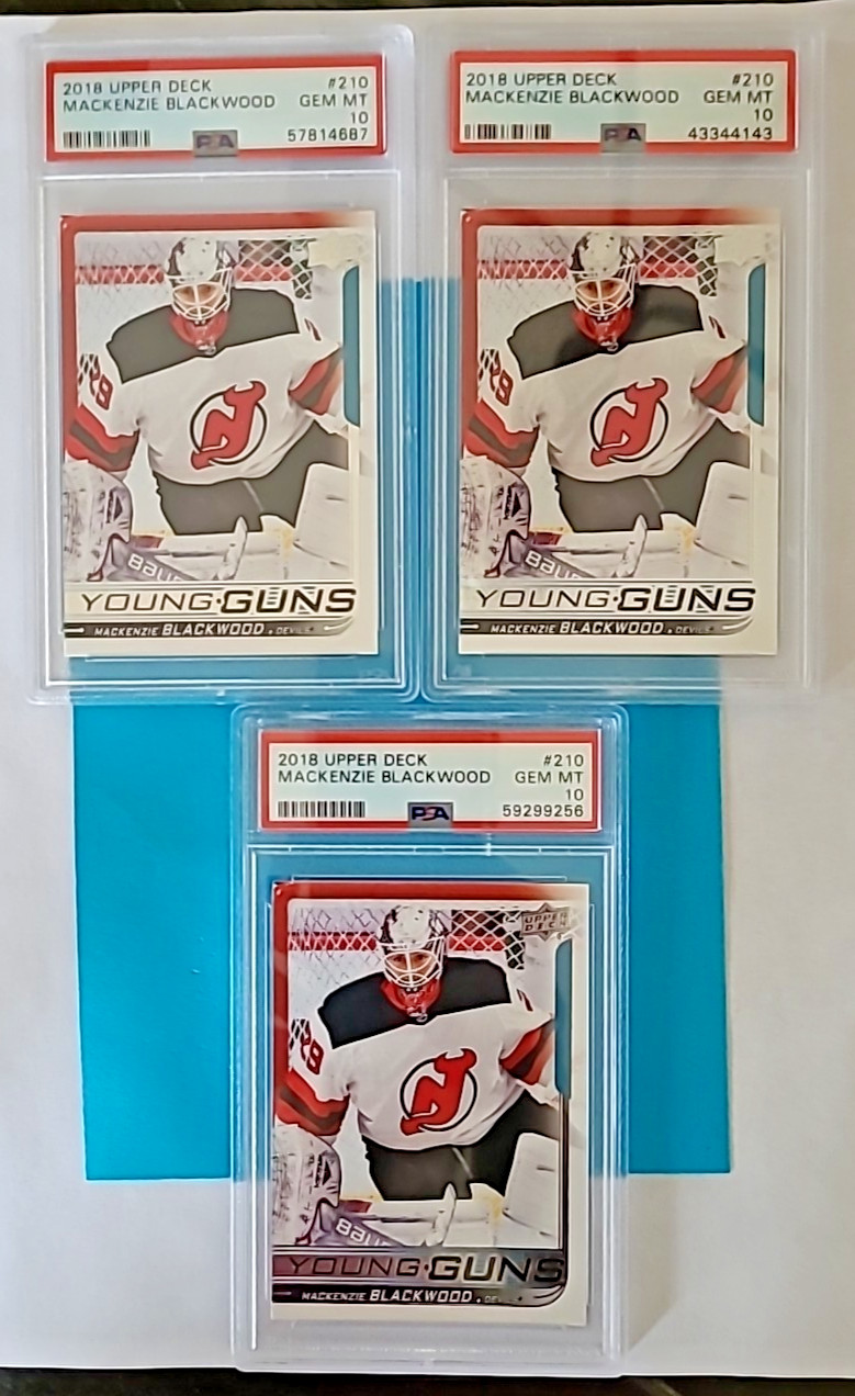 2018-19 Mackenzie Blackwood Upper Deck Young Guns #210 Rookie RC PSA 10 GEM MINT
