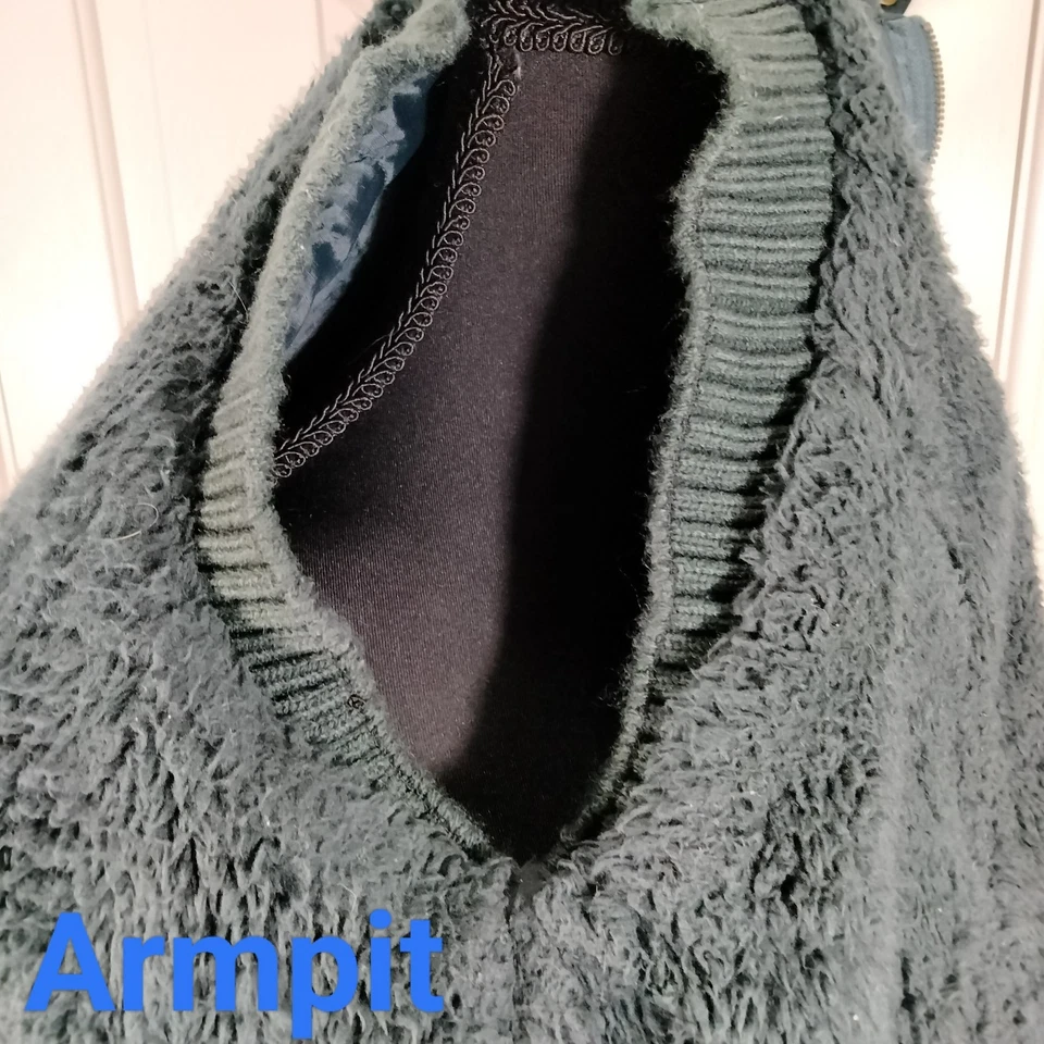 FREE PEOPLE Chaleco acolchado con capucha Chaqueta M Verde Azul Boho Cuadros Gorpcore Exterior Foto 4 de 4