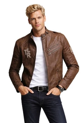 TOM TAILOR HERREN LEDER JACKE BRAUN ECHTES LEDER GR. 52 GR. 54 0416939312 - Bild 1 von 2