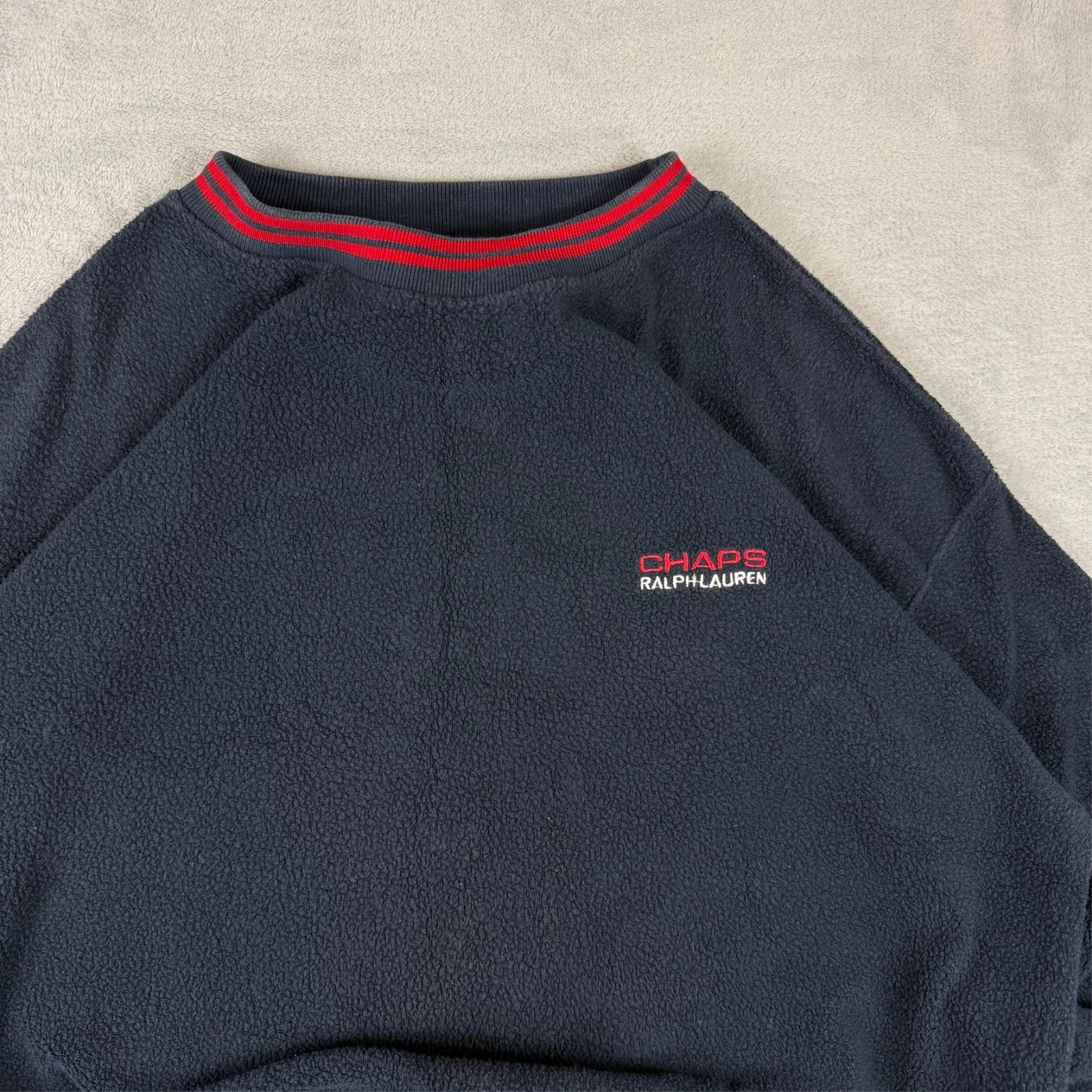 Vintage Chaps Ralph Lauren 1990's Navy Fleece Size Medium Pullover Sweatshirt image 4