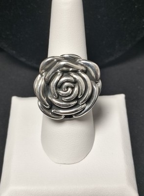 Sterling Silber 925 Puffy Rose Ring