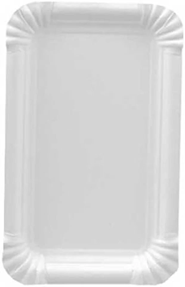 250 Pappteller Weiß Eckig 10×16 cm Einwegteller Set - Bild 3 von 4