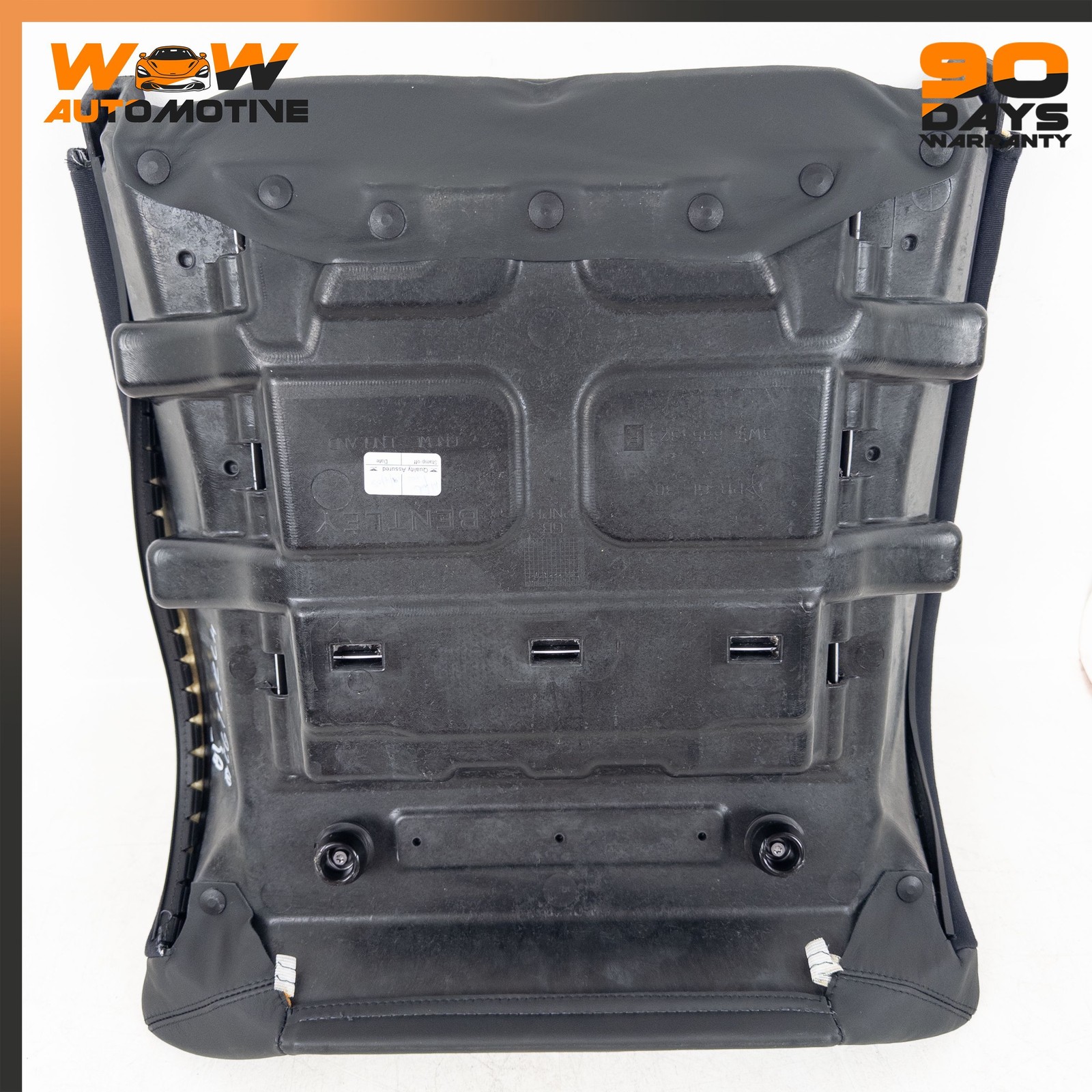 04-10 BENTLEY CONTINENTAL GT REAR LEFT LOWER UPPER SEAT CUSHION BLACK SET OEM