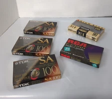 TDK SA100 MIN TYPE II HIGH BIAS BLANK CASSETTE TAPES SEALED lot PACK NOS!