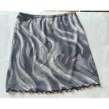 Urban Outfitters Grey Marble Swirl Mesh Mini Skirt Lettuce Edge XS