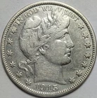 1915 d barber half dollar 50c - free shipping