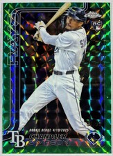 2025 Topps Chrome Update Chandler Simpson USC17 Green Geometric Rookie Debut /99