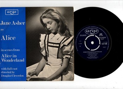 JANE ASHER- SCENES FROM ALICE IN WONDERLAND.RARE UK ORIG 1958 7'' 3 TRACK EP. VG+