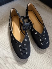 BRAND NEW Time and Tru faux suede corset ballet flats in a Black Size 9
