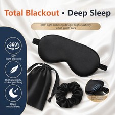 Double-Sided Silk Sleeping Eyeshade Light Blocking Breathable Travel Sleep Eye M