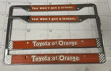 NOS Toyota Of Orange License Frames You Won’t Get A Lemon Celica Supra GTR JDM
