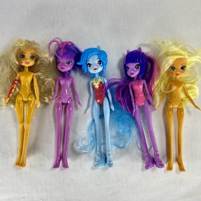 Lot of 5 My Little Pony Equestria Girl Dolls Hasbro Applejack Sunset Shimmer