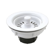 Master Plumber 547-656 Basket Sink Strainer, White Plastic, 3.5-In. - Quantity 1