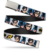 Buckle-Down Unisex-Adult Web Belt - Batman & Robin Blocks White 1.25 (Us Import)