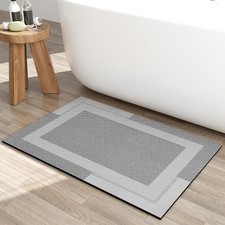 Thin Quick Dry Bath Mat Bathroom Rug Non Slip Diatomaceous Earth Shower Rug