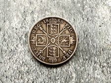 1888 Double Florin Queen Victoria Coin Silver